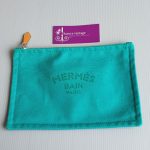 Hermes Bain Pouch Green Cotton with Palladium Hardware #TLRK-73 - Image 2