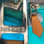 Hermes Bain Pouch Green Cotton with Palladium Hardware #TLRK-73 - Image 7