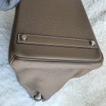 Hermes Birkin 40 Etoupe Clemence Leather with Palladium Plated Hardware #USEY-1 - Image 14