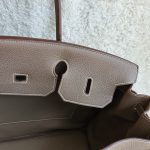 Hermes Birkin 40 Etoupe Clemence Leather with Palladium Plated Hardware #USEY-1 - Image 26