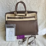 Hermes Birkin 40 Etoupe Clemence Leather with Palladium Plated Hardware #USEY-1 - Image 2