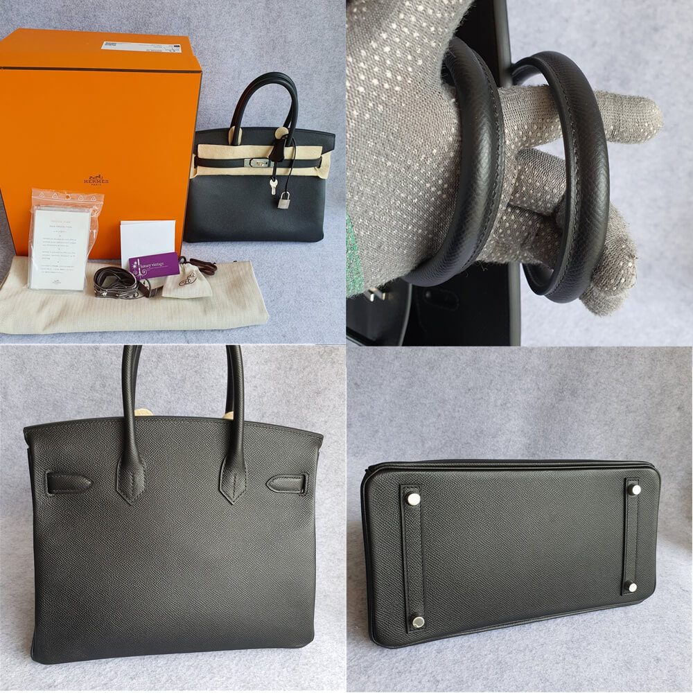 Hermes 30cm Etain Epsom Leather Birkin Bag with Palladium Hardware