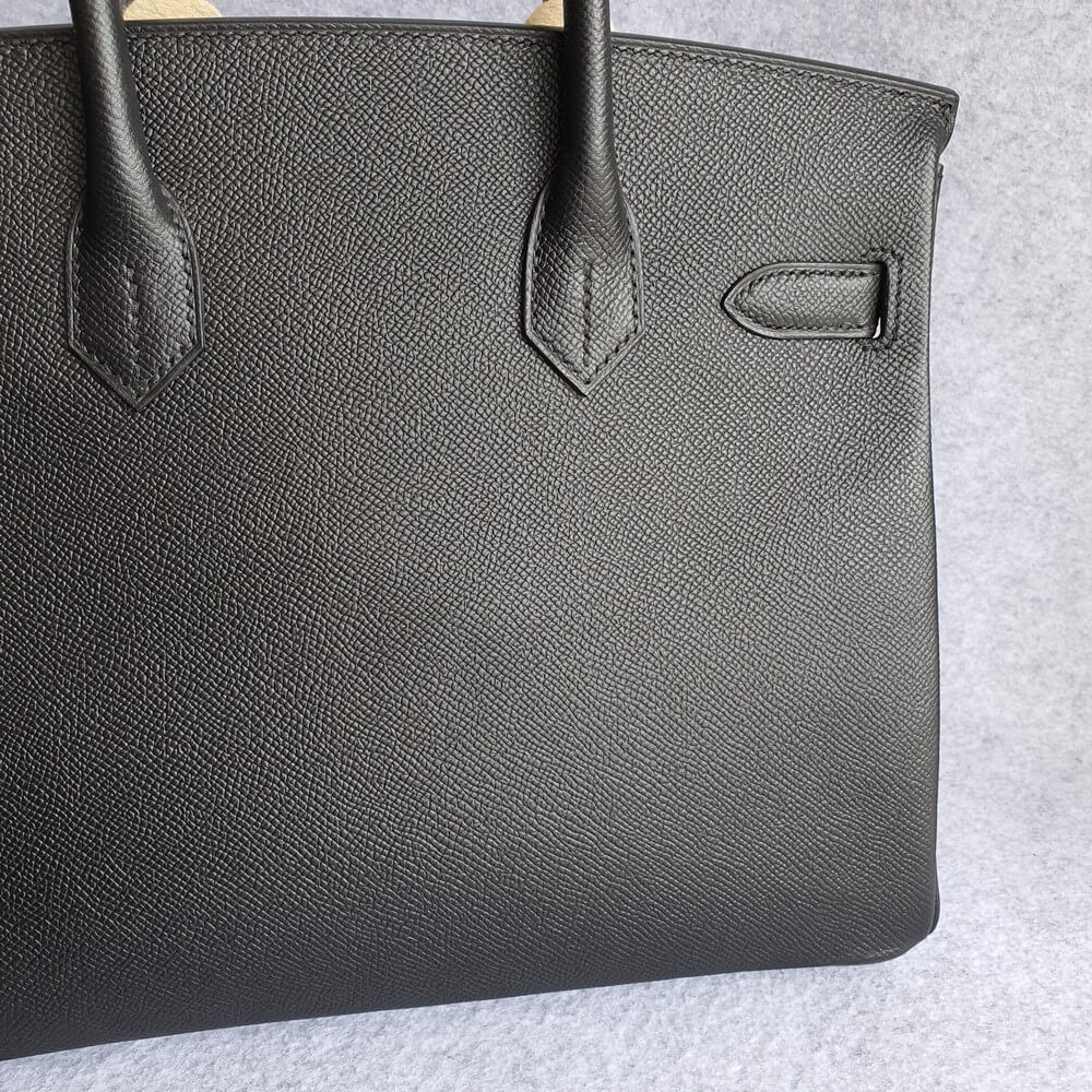 Hermes Birkin bag 30 Black Epsom leather Silver hardware