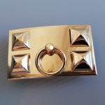 Hermes CDC Reversible Belt SZ95 Black/Blue Box Leather With Togo Leather And Gold Hardware #STLC-18 - Image 2