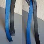 Hermes CDC Reversible Belt SZ95 Black/Blue Box Leather With Togo Leather And Gold Hardware #STLC-18 - Image 9