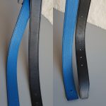 Hermes CDC Reversible Belt SZ95 Black/Blue Box Leather With Togo Leather And Gold Hardware #STLC-18 - Image 10