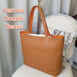 Hermes Double Sense Gold/Orange Clemence Leather Bag #KEEL-1