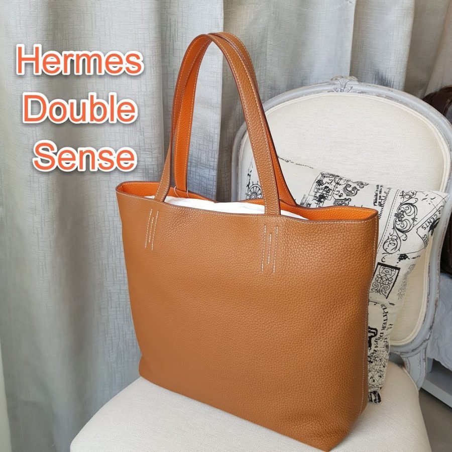 Hermes Double Sens , Orange and Gold Clemence
