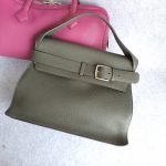 Hermes Etribelt 35 Greenish-Grey Clemence Leather with Palladium Plated Hardware #TCKY-14