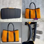 Hermes Garden Party 36cm Apricot Yellow/Blue Canvas with Negonda Leather and Palladium Hardware #TUCC-5 - Image 8