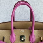 Hermes HSS Birkin 35 Etoupe/Purple Mysore Leather with Palladium Hardware #TCKY-3 - Image 16