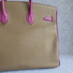 Hermes HSS Birkin 35 Etoupe/Purple Mysore Leather with Palladium Hardware #TCKY-3 - Image 6