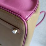 Hermes HSS Birkin 35 Etoupe/Purple Mysore Leather with Palladium Hardware #TCKY-3 - Image 14