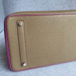 Hermes HSS Birkin 35 Etoupe/Purple Mysore Leather with Palladium Hardware #TCKY-3 - Image 9