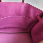 Hermes HSS Birkin 35 Etoupe/Purple Mysore Leather with Palladium Hardware #TCKY-3 - Image 34