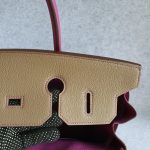 Hermes HSS Birkin 35 Etoupe/Purple Mysore Leather with Palladium Hardware #TCKY-3 - Image 23