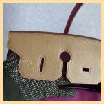 Hermes HSS Birkin 35 Etoupe/Purple Mysore Leather with Palladium Hardware #TCKY-3 - Image 21