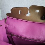 Hermes HSS Birkin 35 Etoupe/Purple Mysore Leather with Palladium Hardware #TCKY-3 - Image 24
