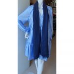 Hermes Plain H Stole Navy Blue Wool/Cashmere #TCOR-4 - Image 7