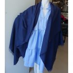 Hermes Plain H Stole Navy Blue Wool/Cashmere #TCOR-4 - Image 8