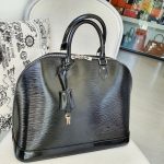 LV Alma MM M5289N Black Electric Epi Vernis Leather with Silver Hardware #KELC-1