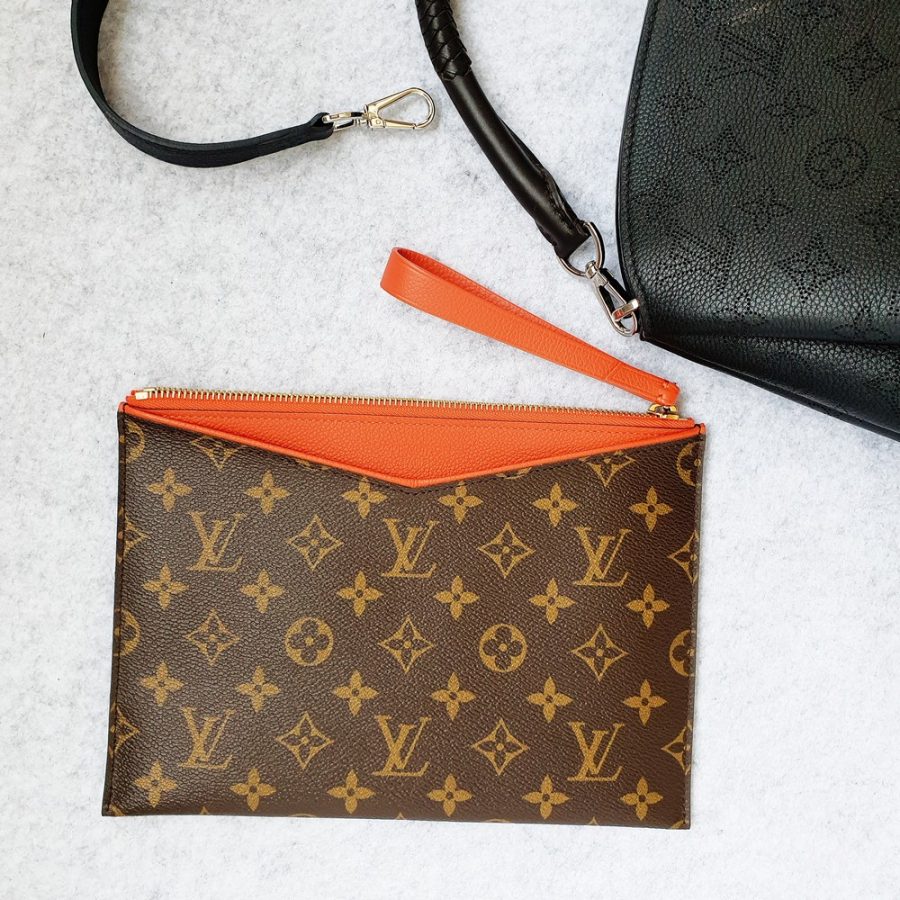 LV Pochette Pallas Clutch Monogram Canvas with Leather and Gold