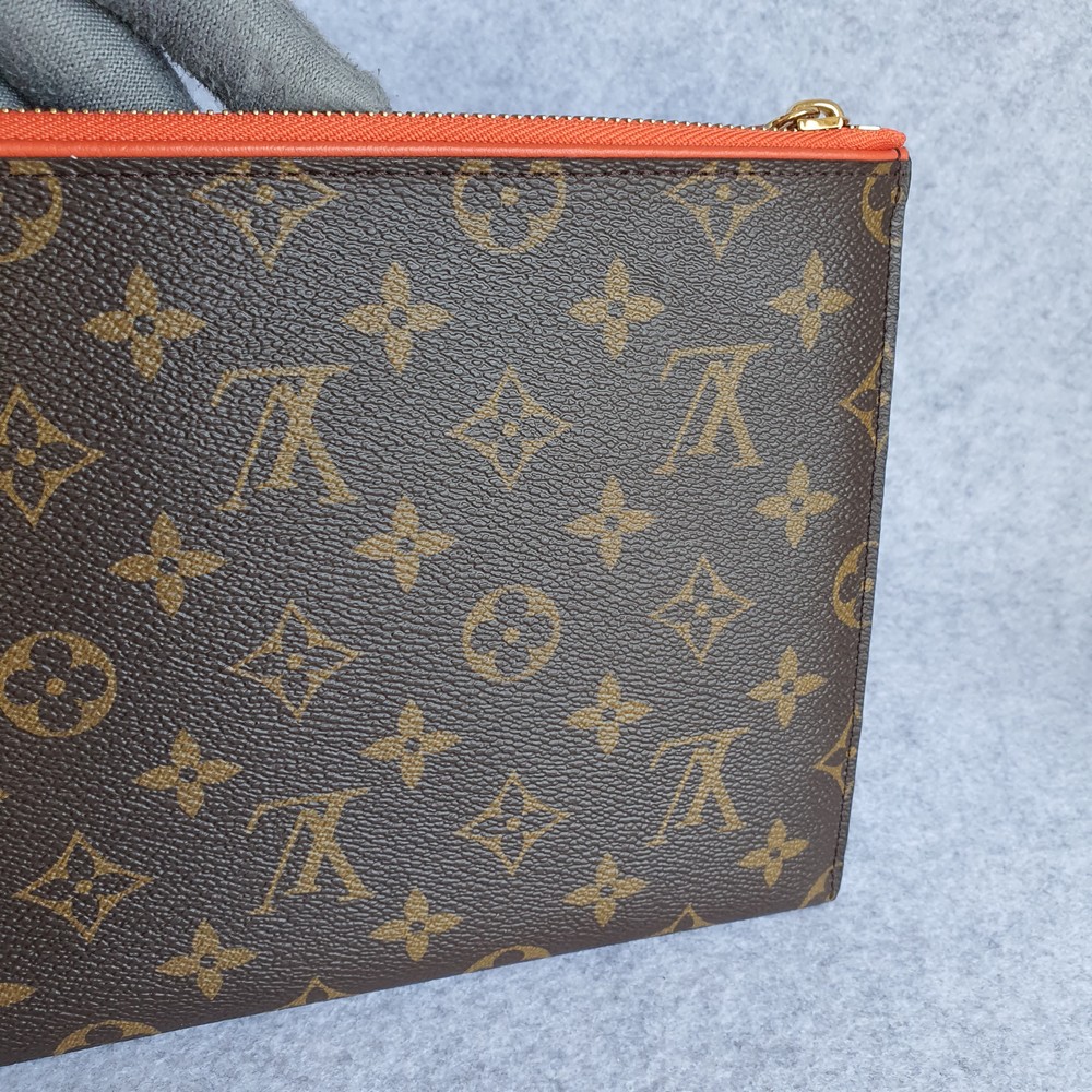 LV Pochette Pallas Clutch Monogram Canvas with Leather and Gold