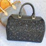 LV Speedy Sunshine Express 30cm Black Monogram Sequins with Leather and Antique Silver Hardware #TCRE-3