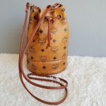 MCM Bucket Bag Brown Visetos Coated Canvas With Leather And Gold Hardware #STCT-2