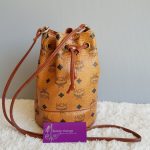 MCM Bucket Bag Brown Visetos Coated Canvas With Leather And Gold Hardware #STCT-2 - Image 2