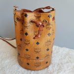 MCM Bucket Bag Brown Visetos Coated Canvas With Leather And Gold Hardware #STCT-2 - Image 3