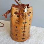 MCM Bucket Bag Brown Visetos Coated Canvas With Leather And Gold Hardware #STCT-2 - Image 7