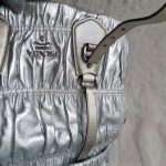 Prada 2way Bag Metallic Silver Lambskin With Saffiano Leather And Silver Hardware #CEOL-43 - Image 25