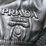 Prada 2way Bag Metallic Silver Lambskin With Saffiano Leather And Silver Hardware #CEOL-43 - Image 14