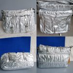 Prada 2way Bag Metallic Silver Lambskin With Saffiano Leather And Silver Hardware #CEOL-43 - Image 2