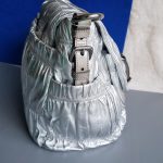 Prada 2way Bag Metallic Silver Lambskin With Saffiano Leather And Silver Hardware #CEOL-43 - Image 8