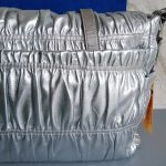 Prada 2way Bag Metallic Silver Lambskin With Saffiano Leather And Silver Hardware #CEOL-43 - Image 6