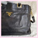 Prada Tote Black Calf Leather With Gold Hardware #YTYC-6 - Image 4
