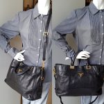 Prada Tote Black Calf Leather With Gold Hardware #YTYC-6 - Image 41