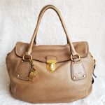 Prada Tote Brown Calf Leather WIth Gold Hardware #CTYR-6