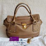 Prada Tote Brown Calf Leather WIth Gold Hardware #CTYR-6 - Image 2