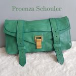 Proenza Schouler PS1 Clutch Green Leather With Gold Hardware #YUSS-12