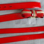 Valentino Garavani Size 85/34 Belt Red Patent Leather with Gold Hardware #TLLK-2 - Image 4
