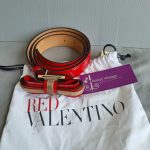 Valentino Garavani Size 85/34 Belt Red Patent Leather with Gold Hardware #TLLK-2 - Image 2