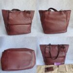 Bottega Veneta Tote Maroon Nappa Leather with Lizard Skin Details and Brunito Finish Hardware #TYKR-1 - Image 2
