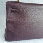 Hermes Kelly 28 Raisin Dark Purple Clemence Leather with Gold Plated Hardware #TYKU-1 - Image 7
