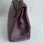 Hermes Kelly 28 Raisin Dark Purple Clemence Leather with Gold Plated Hardware #TYKU-1 - Image 9