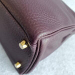 Hermes Kelly 28 Raisin Dark Purple Clemence Leather with Gold Plated Hardware #TYKU-1 - Image 17