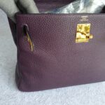 Hermes Kelly 28 Raisin Dark Purple Clemence Leather with Gold Plated Hardware #TYKU-1 - Image 5