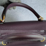 Hermes Kelly 28 Raisin Dark Purple Clemence Leather with Gold Plated Hardware #TYKU-1 - Image 22
